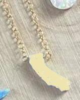 California Charm Necklace, Gold Tone